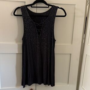 American Eagle Outfitters Black Tank Top with speckled accents